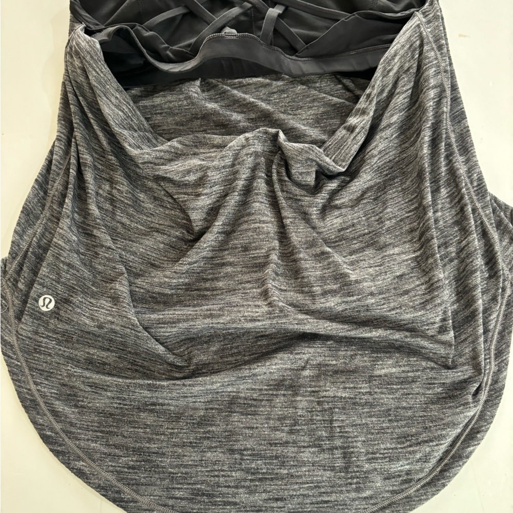 LULULEMON Gray Mingle Athletic Tank with Attached Bra 10 - Picture 4 of 8